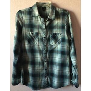 Disney Peter Pan take me to neverland plaid button down blouse size medium